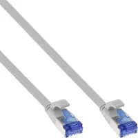 InLine Patchkabel flach, U/FTP, Cat.6A, TPE halogenfrei, grau, 7,5m, 7,5 m, Cat6a, U/FTP (STP), RJ-45, RJ-45, Grau