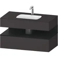Duravit Einbauwaschtisch-Möbel-Set Qatego 100x55x60cm, E sw/gra matt, Konsolen-Waschtischunterbau