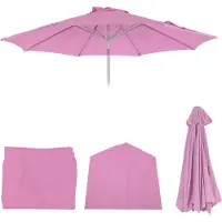 Mendler Ersatz-Bezug für Sonnenschirm N19, Sonnenschirmbezug Ersatzbezug, Ø 3m Stoff/Textil flieder