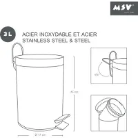 MSV Treteimer - safrangelb - 3 Liter - 17 x 25 cm