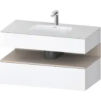 Duravit Einbauwaschtisch-Möbel-Set Qatego 100x55x60cm, T matt/we ma, Konsolen-Waschtischunterbau
