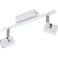 Eglo LED Deckenlampe Vergiano, 2 flammige Deckenleuchte dimmbar, Deckensstrahler aus Metall, Alu, Wohnzimmerlampe, Spots inkl. GU10, warmweiß