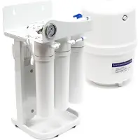 Naturewater NW-RO50-G1 5 Stufen Umkehrosmose 180 L/Tag mit Rahmen und Druckanzeige, RO Omsoseanlage für sauberes Trinkwasser