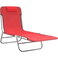 vidaXL "Winter Sale" Gartenliegen - Rot Sonnenliegen Klappbar 2er-set Rot Textilene und Stahl DE9404506