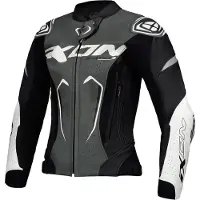 Ixon Vortex 3 JKT L Schwarz Anthrazit Weiß Damen Motorrad Lederjacke Größe M