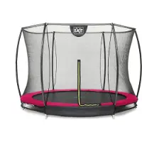 Exit Silhouette Trampolin ø244cm, mit Sicherheitsnetz, Bodentrampolin, Rund, für Kinder, Rosa