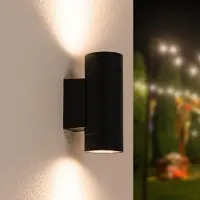 HOFTRONIC™ LED Wandleuchte Cali 2x GU10 IP65 Dimmbar Schwarz Up und Down