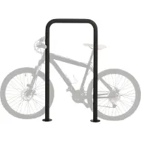 Mendler Fahrradbügel HWC-N42, Fahrradständer Anlehnbügel Bügel Absperrung, In-/Outdoor Stahl pulverbeschichtet 120x70x12cm