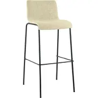 CLP Barhocker Hover stapelbar Stoffbezug Vierfußgestell bis 150 kg creme Gestell Farbe schwarz