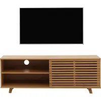 OEM Bambus TV-Rack MCW-N80, Fernsehtisch Lowboard Kommode, Staufächer MVG- 50x140x40cm