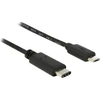 DeLOCK 0.5m, USB2.0-C/USB2.0 Micro-B, 0,5 m, Micro-USB B, USB C, USB 2.0, Männlich/Männlich, Schwarz