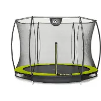 Exit Silhouette Trampolin ø244cm, mit Sicherheitsnetz, Bodentrampolin, Rund, für Kinder, Grün