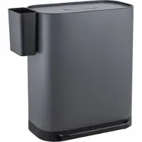 SVITA MLT2X30 Mülleimer Treteimer 60l 2 Fächer mit Deckel Grau