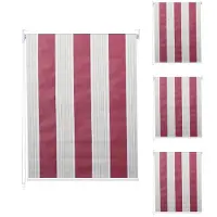 Mendler 4er-Set Rollo MCW-D52, Fensterrollo Seitenzugrollo Jalousie, 120x230cm Sonnenschutz blickdicht rot/weiß/beige