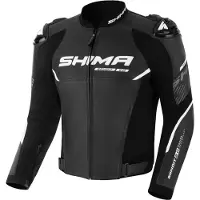 SHIMA Bandit 2.0 Perforierte Schwarz Weiß Motorrad Lederjacke Größe 50