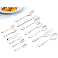 Huismerk Besteckset 12 Personen - 70 Teile - Löffel - Messer - Gabeln - Edelstahl - Silber