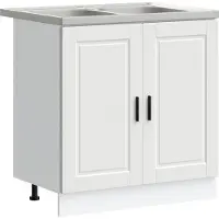 vidaXL Waschbecken-Unterschrank Porto 2 Stk. Weiß 80 x 46 x 81.5 cm