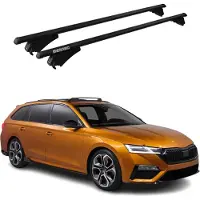 Menabo Dachträger für Skoda Octavia mk4 Kombi 2020-2025 75kg Alu Schwarz 2x