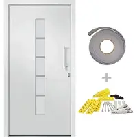 vidaXL Haustür Aluminium und PVC Weiß 100x200 cm