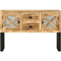 vidaXL Sideboard 110x30x74 cm Raues Mangoholz