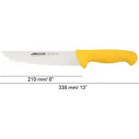 Arcos Fleischermesser Farbe - Prof 291700 Edelstahl Nitrum und mango ergonomisches Polypropylen gelbe und 21 cm Klinge, Vitrine