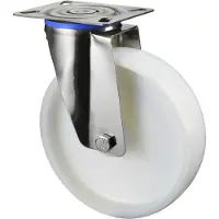 BS Rollen Lenkrolle A90 Durchmesser 80mm Tragfähigkeit 100kg Kunststoff-Rad weiß Platte 95x80mm - H100.A90.080