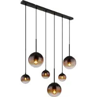 Globo Schwarze Hängelampe Hallie mit einzigartigem Glas