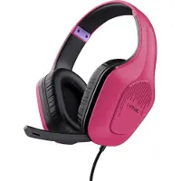 Trust Gaming GXT 418P Rayne Leichtes Gaming Headset für PC Xbox PS4 PS5 Switch Mobile, 50-mm-Treiber, 2-m-Kabel, 3,5-mm-Audioanschluss, Over-Ear Kopfhörer mit Kabel, Rosa