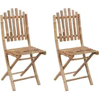 vidaXL Klappbare Gartenstühle 2 Stk. mit Kissen Bambus