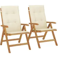 Syfax Gartenstühle mit Kissen 2 Stk. Massivholz Teak