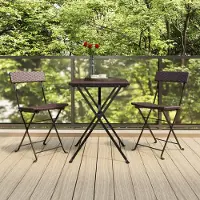 vidaXL "im Angebot" Bistrostühle 2 Stk. - bis 150 kg - Klappbar Braun Poly Rattan und Stahl - Stapelsessel CC8743