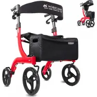 Mobiclinic PRO, Rollator, Mit einer Hand zusammenklappbar, Große Räder, Doppeltes Bremssystem, Invicto, Geländegängig, Großer Korb, Gehhilfe