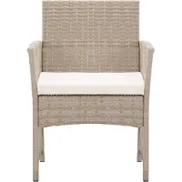 vidaXL Möbel Outdoor-Stuhl/Picknickstuhl - Gartensessel mit Sitzkissen 2er Set - Gartensessel - Beige Poly Rattan - 52x56x76 cm Top3679602