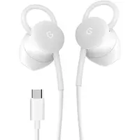 Google , USB-C Kopfhörer mit Lautstärkeregelung Sprachsteuerung Original, Weiß