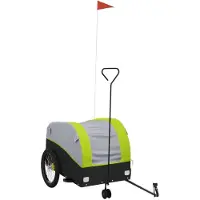 Syfax Fahrradanhänger Schwarz und Grün 45 kg Eisen
