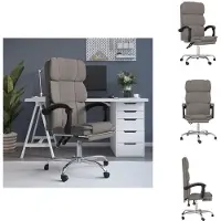 vidaXL Bürostuhl mit Liegefunktion Taupe Stoff - Bürostühle