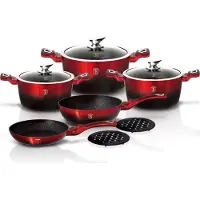 Berlinger Haus Granit Topfset Bh-1631 Burgund Metallic 10 Teilig.