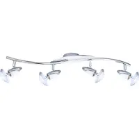 Globo Lighting Strahler Metall verchromt, weiß, Chromring, LxBxH: 840x120x175mm, exkl. 4x E14 R50 40W 230V