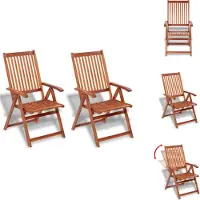 vidaXL Gartenstühle 2 Stk. Klappbar Akazie Massivholz Braun - Gartenstühle