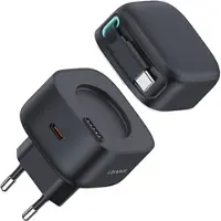 Usams Ład. Netzwerk. 1Xusb-C Mit Usb-C Einziehbares Kabel Pd+Qc 35W Gan Schnellladen Schwarz/Schwarz Xmf Serie Cc202Tc01 (Us-Cc202)
