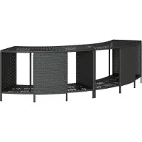 vidaXL Outdoor-Regale für Whirlpool 2 Stk. Schwarz Poly Rattan