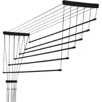 Kadax Deckenwäschetrockner "Torp", Deckentrockner Traglast 12kg, 6 Stäbe, 180 cm, schwarz