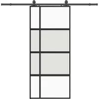 Syfax Schiebetür mit Beschlag Schwarz 90x205 cm Hartglas