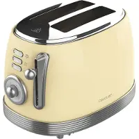 Cecotec Vintage 800, 2 Scheibe(n), Gelb, Chrom, Edelstahl, Tasten, Niveau, Drehregler, 850 W, 220 - 240 V