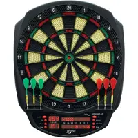 Carromco Elektronik Dartboard Striker-401 3-Loch Abstand Adapter Dartscheibe elektronisch rot-grün 8 Spieler Softdarts 34 Spielen 584 Variationen