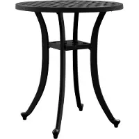 vidaXL Gartentisch Schwarz Ø48x53 cm Aluminiumguss