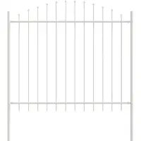 Syfax Gartenzaun Woerden Weiß 170 x 165 cm Pulverbeschichteter Stahl