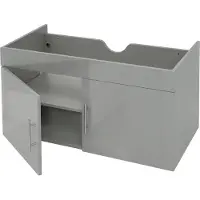 Mendler Waschbeckenunterschrank MCW-D16, Waschtischunterschrank Waschtisch Unterschrank Badmöbel, hochglanz 90cm grau