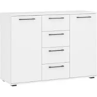 Halmar Kommode KM-2 Flex weiß mit 4 Schubladen und 2 Türen 82x116x40 cm (HxBxT)
