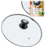 Kadax Topfdeckel "Barletta", Universaldeckel aus Glas mit Schwarzmatt griff, 30 cm